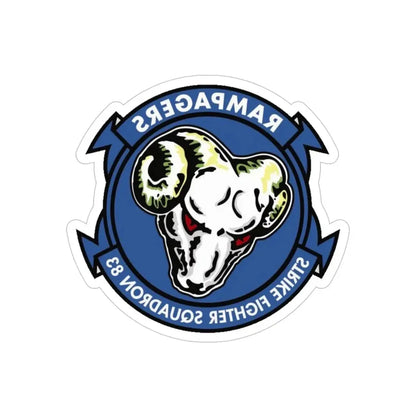 VFA 83 Strike Fighter Squadron 83 (U.S. Navy) REVERSE PRINT Transparent Die-Cut STICKER 4 Inch Die-Cut Transparent - The Sticker Space