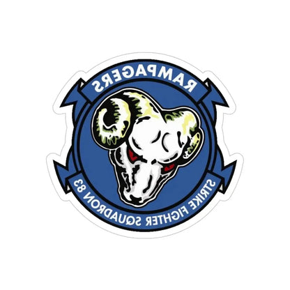 VFA 83 Strike Fighter Squadron 83 (U.S. Navy) REVERSE PRINT Transparent Die-Cut STICKER 6 Inch Die-Cut Transparent - The Sticker Space