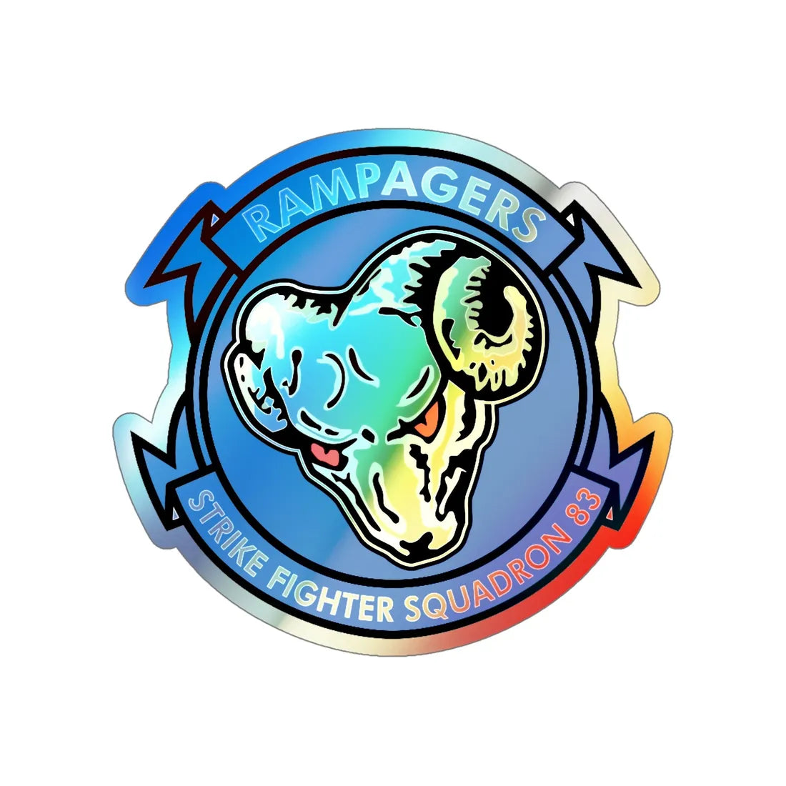 VFA 83 Strike Fighters Sq 83 (U.S. Navy) Holographic STICKER Die-Cut Vinyl Decal 5 Inch Holographic - The Sticker Space
