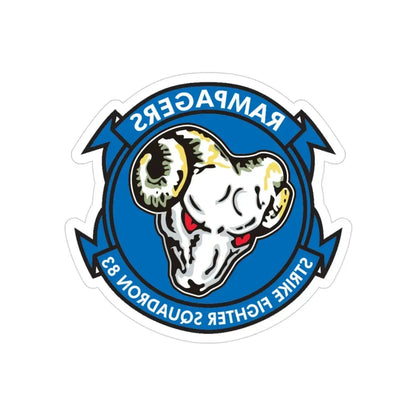 VFA 83 Strike Fighters Sq 83 (U.S. Navy) REVERSE PRINT Transparent Die-Cut STICKER 3 Inch Die-Cut Transparent - The Sticker Space