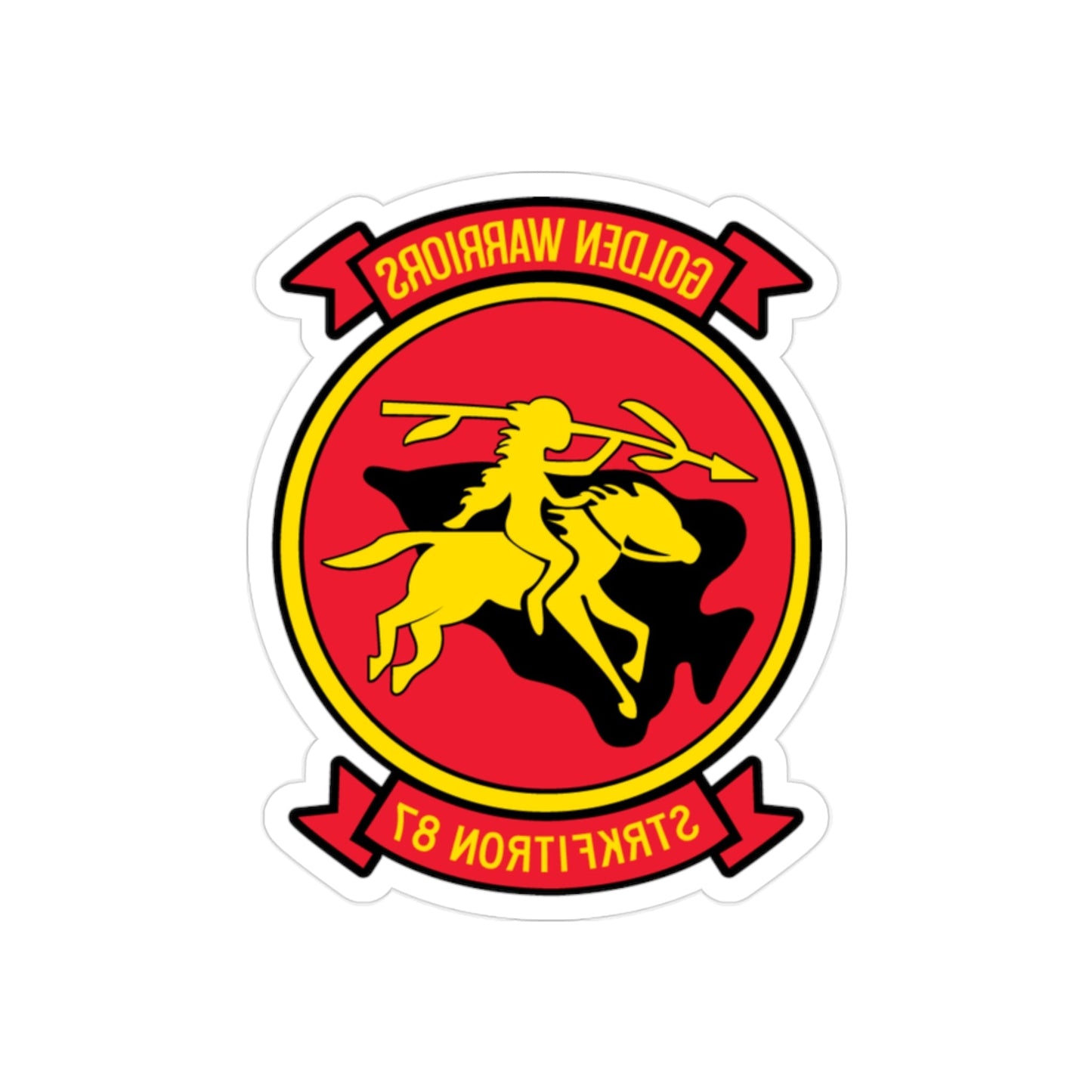 VFA 87 Golden Warriors (U.S. Navy) REVERSE PRINT Transparent STICKER-2 Inch-The Sticker Space