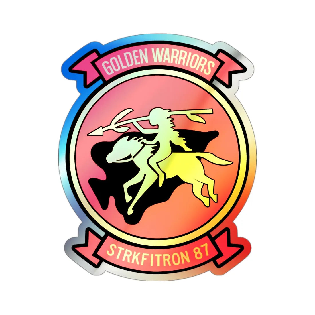 VFA 87 Golden Warriors (U.S. Navy) Holographic STICKER Die-Cut Vinyl Decal 3 Inch Holographic - The Sticker Space