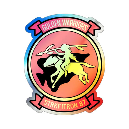 VFA 87 Golden Warriors (U.S. Navy) Holographic STICKER Die-Cut Vinyl Decal 5 Inch Holographic - The Sticker Space