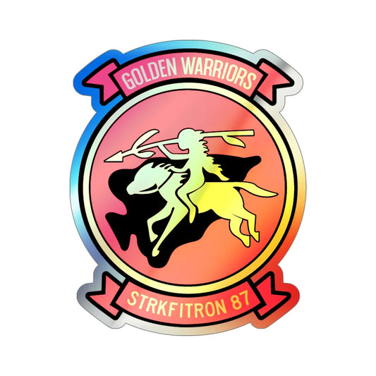 VFA 87 Golden Warriors (U.S. Navy) Holographic STICKER Die-Cut Vinyl Decal 6 Inch Holographic - The Sticker Space