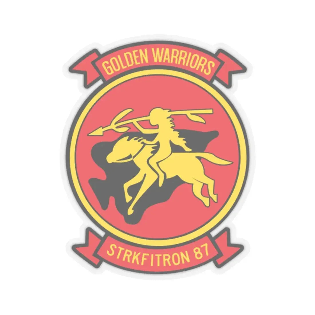 VFA 87 Golden Warriors (U.S. Navy) STICKER Vinyl Kiss-Cut Decal 2 Inch Transparent - The Sticker Space
