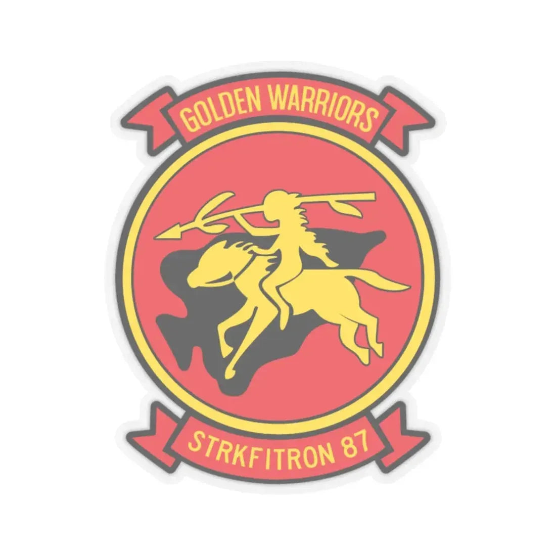 VFA 87 Golden Warriors (U.S. Navy) STICKER Vinyl Kiss-Cut Decal 4 Inch Transparent - The Sticker Space