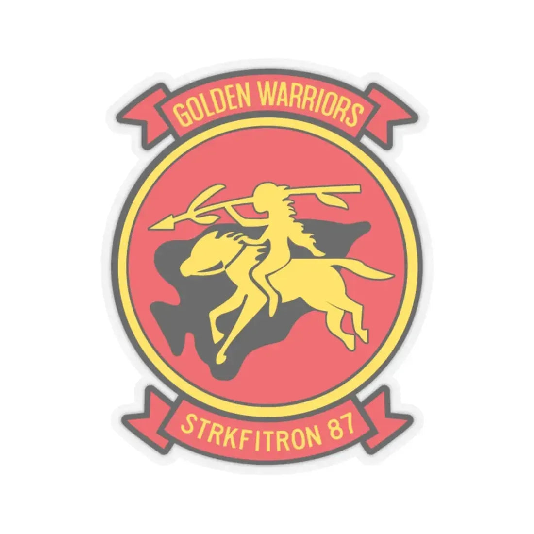 VFA 87 Golden Warriors (U.S. Navy) STICKER Vinyl Kiss-Cut Decal 6 Inch Transparent - The Sticker Space