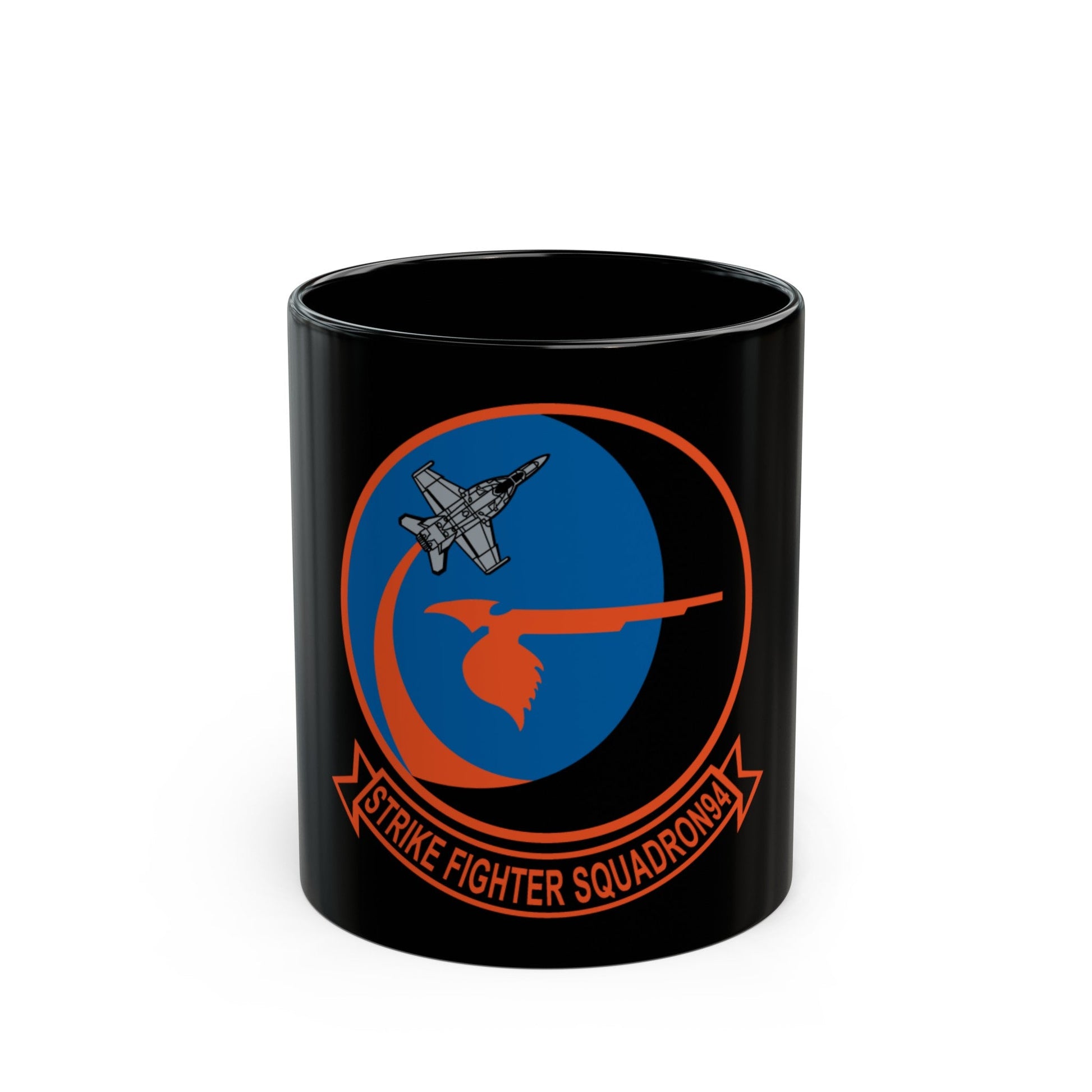 VFA 94 Mighty Shrikes (U.S. Navy) Black Coffee Mug-11oz-The Sticker Space