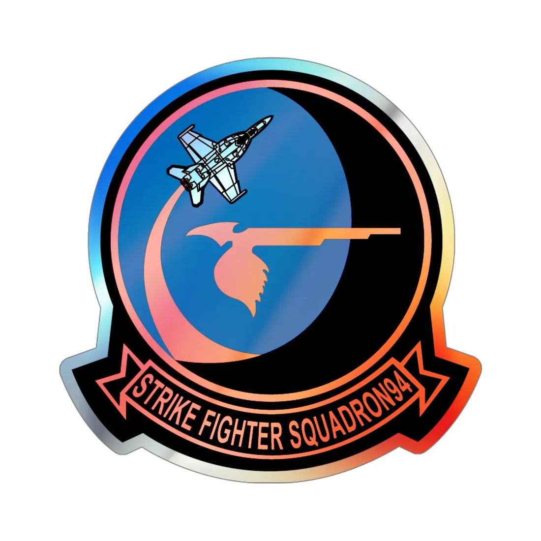 VFA 94 Mighty Shrikes (U.S. Navy) Holographic STICKER Die-Cut Vinyl Decal 5 Inch Holographic - The Sticker Space