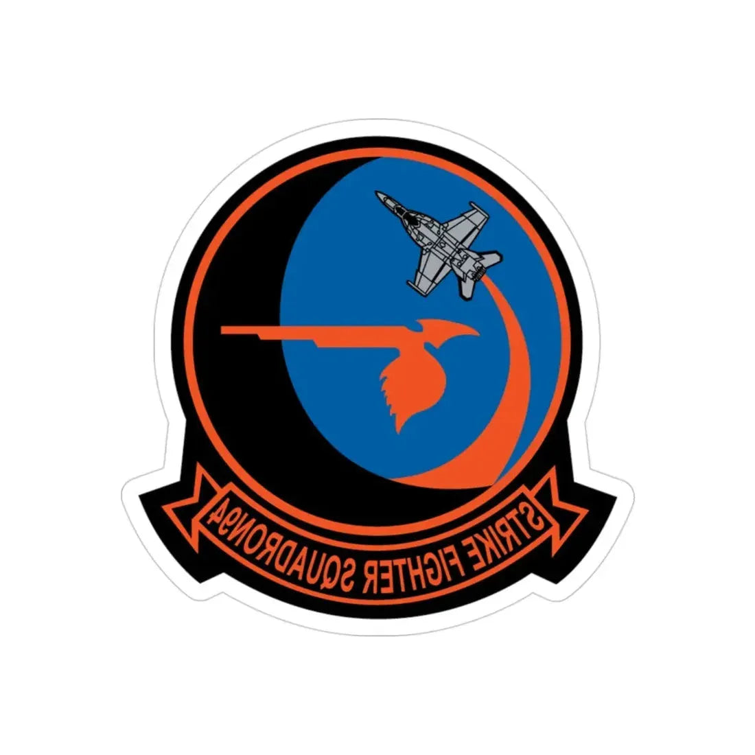 VFA 94 Mighty Shrikes (U.S. Navy) REVERSE PRINT Transparent Die-Cut STICKER 3 Inch Die-Cut Transparent - The Sticker Space