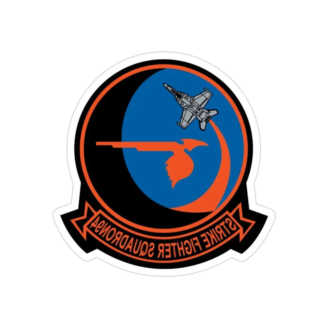 VFA 94 Mighty Shrikes (U.S. Navy) REVERSE PRINT Transparent Die-Cut STICKER 4 Inch Die-Cut Transparent - The Sticker Space