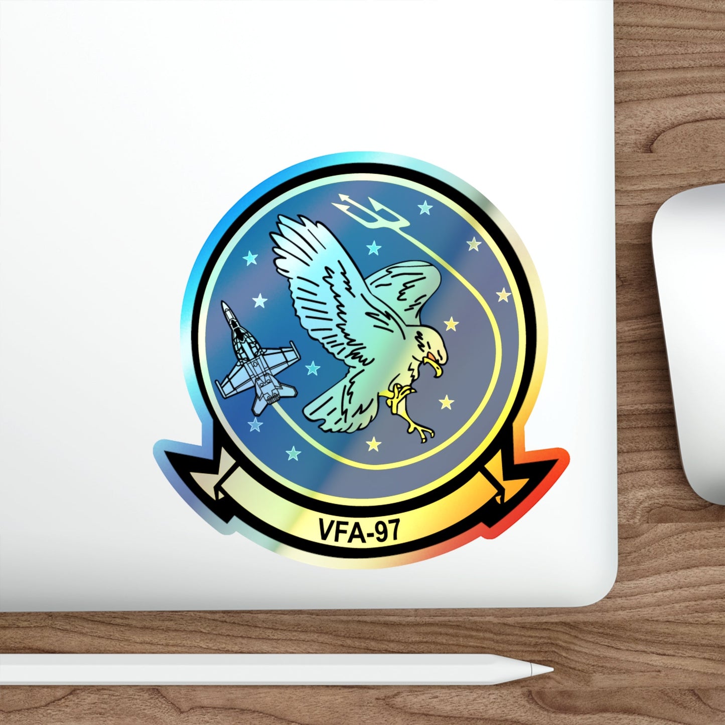 VFA 97 Warhawks (U.S. Navy) Holographic STICKER Die-Cut Vinyl Decal-The Sticker Space