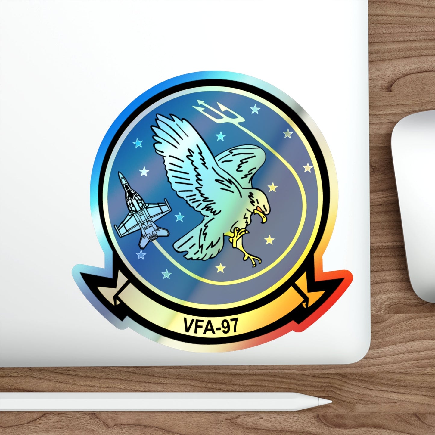 VFA 97 Warhawks (U.S. Navy) Holographic STICKER Die-Cut Vinyl Decal-The Sticker Space