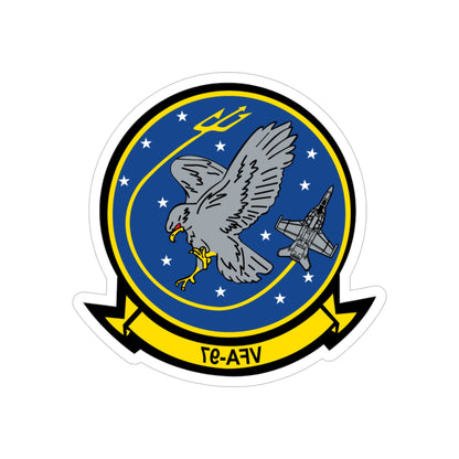 VFA 97 Warhawks (U.S. Navy) REVERSE PRINT Transparent STICKER-5" × 5"-The Sticker Space