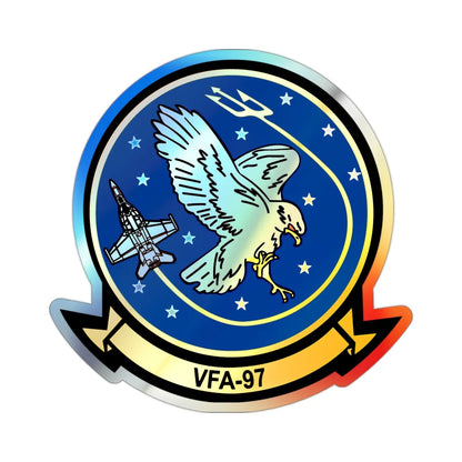 VFA 97 Warhawks (U.S. Navy) Holographic STICKER Die-Cut Vinyl Decal 2 Inch Holographic - The Sticker Space
