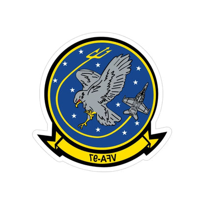 VFA 97 Warhawks (U.S. Navy) REVERSE PRINT Transparent Die-Cut STICKER 3 Inch Die-Cut Transparent - The Sticker Space