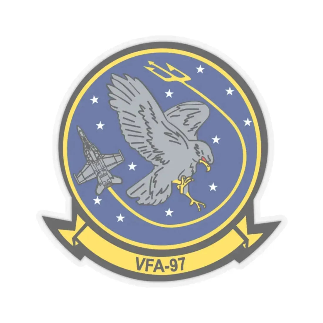 VFA 97 Warhawks (U.S. Navy) STICKER Vinyl Kiss-Cut Decal 3 Inch Transparent - The Sticker Space