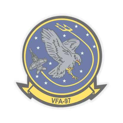 VFA 97 Warhawks (U.S. Navy) STICKER Vinyl Kiss-Cut Decal 3 Inch Transparent - The Sticker Space