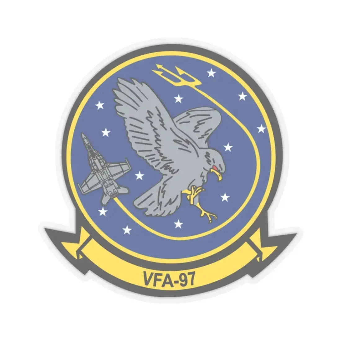 VFA 97 Warhawks (U.S. Navy) STICKER Vinyl Kiss-Cut Decal 4 Inch Transparent - The Sticker Space