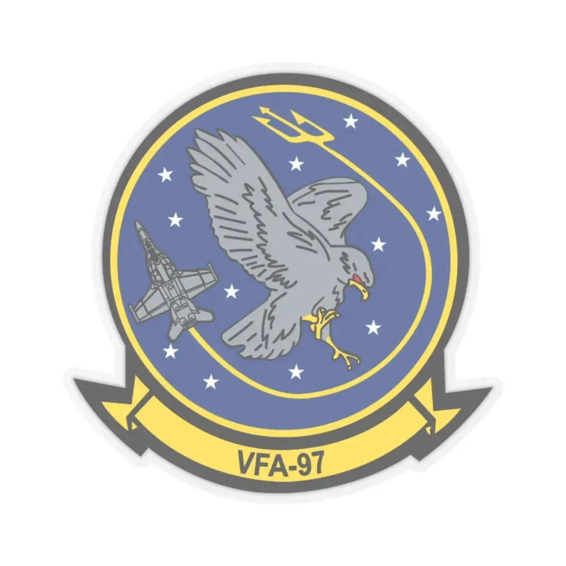 VFA 97 Warhawks (U.S. Navy) STICKER Vinyl Kiss-Cut Decal 6 Inch Transparent - The Sticker Space