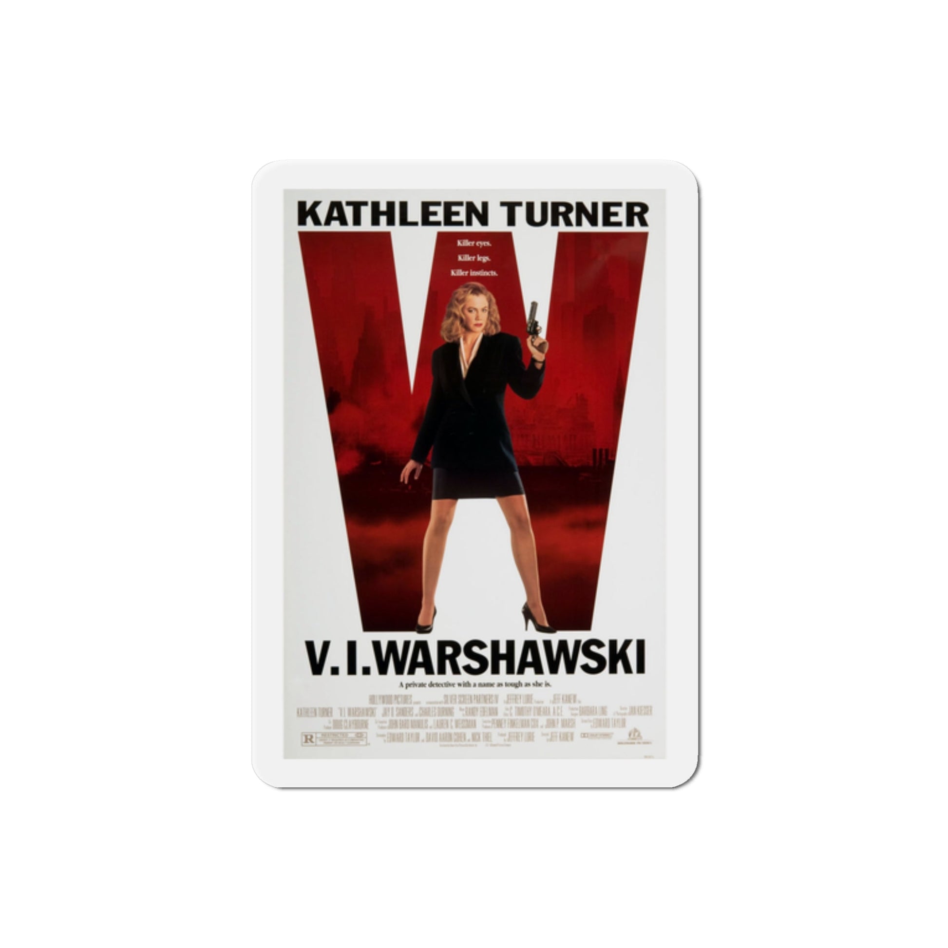 VI Warshawski 1991 Movie Poster Die-Cut Magnet-2" x 2"-The Sticker Space