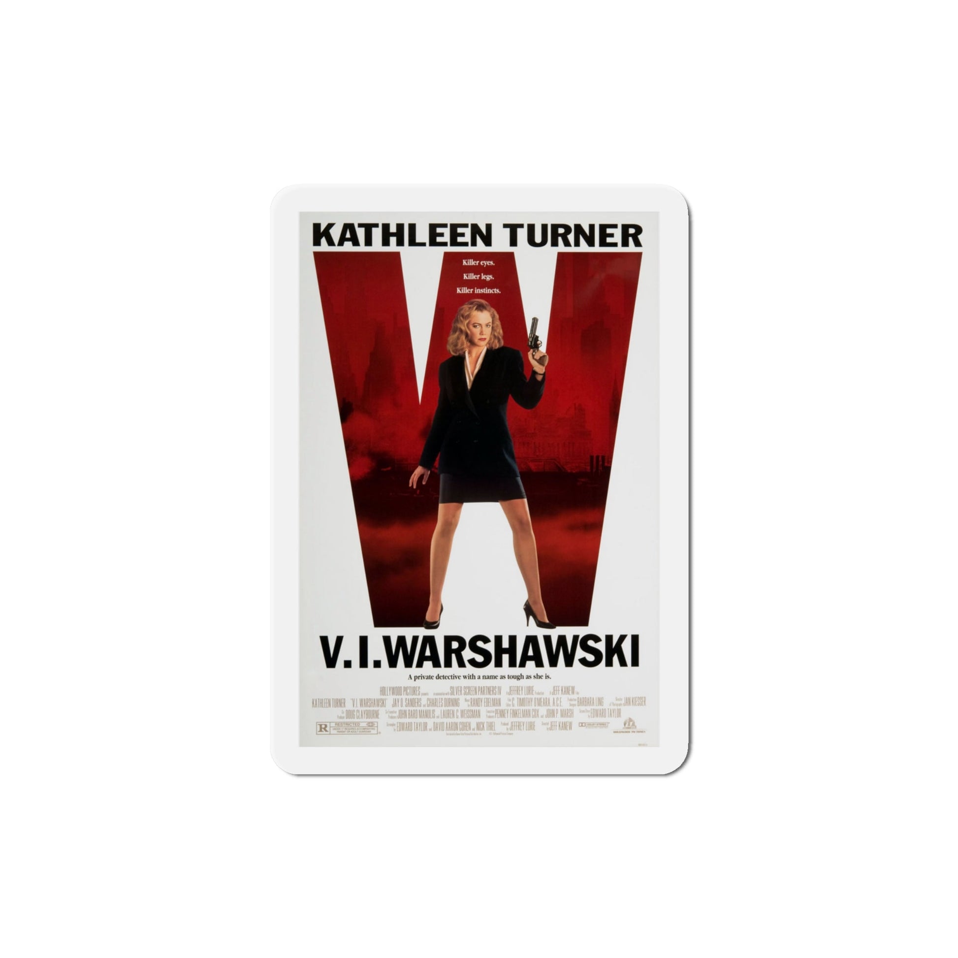 VI Warshawski 1991 Movie Poster Die-Cut Magnet-4" x 4"-The Sticker Space