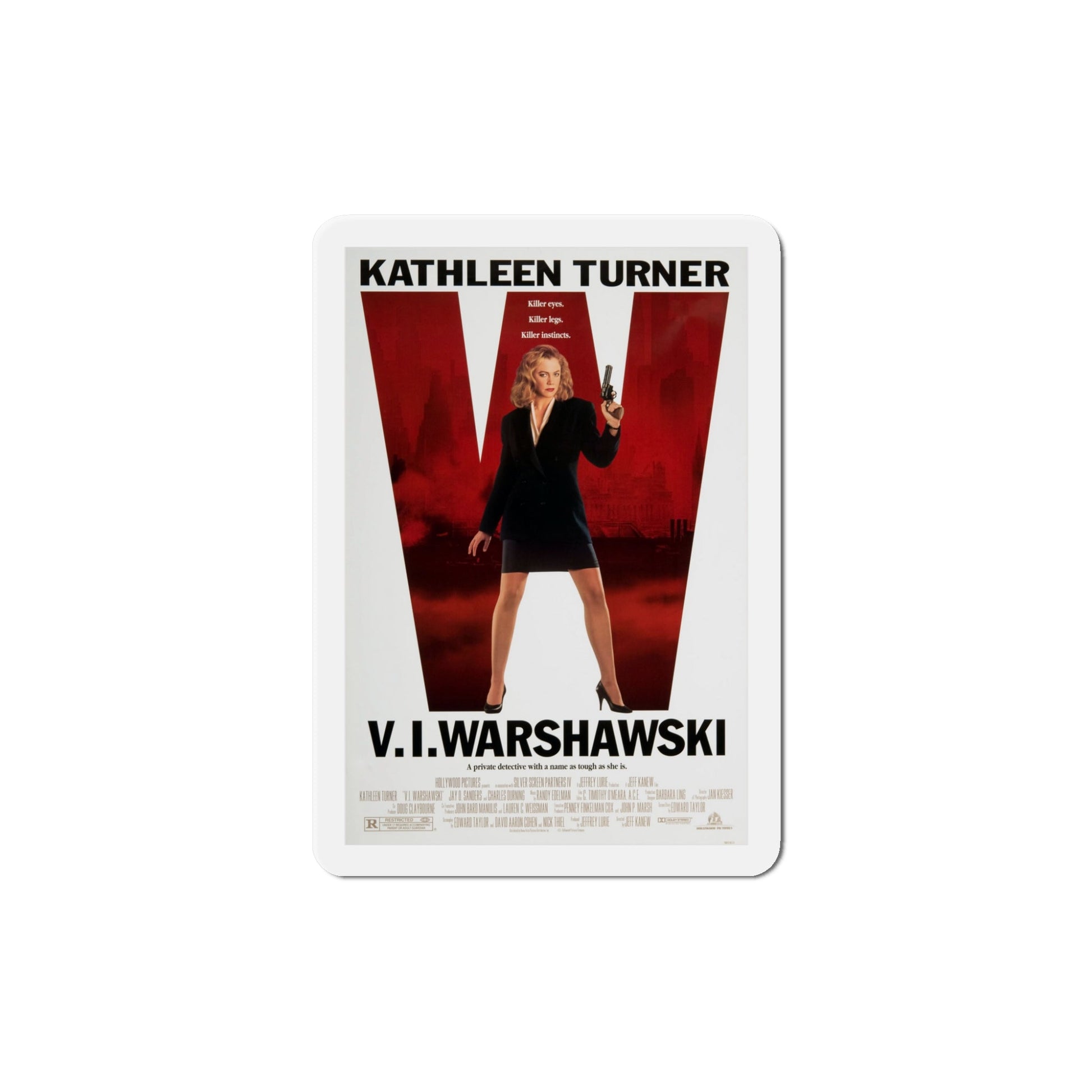 VI Warshawski 1991 Movie Poster Die-Cut Magnet-5" x 5"-The Sticker Space