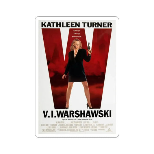 VI Warshawski 1991 Movie Poster - STICKER Vinyl Kiss-Cut Decal 2 Inch White - The Sticker Space