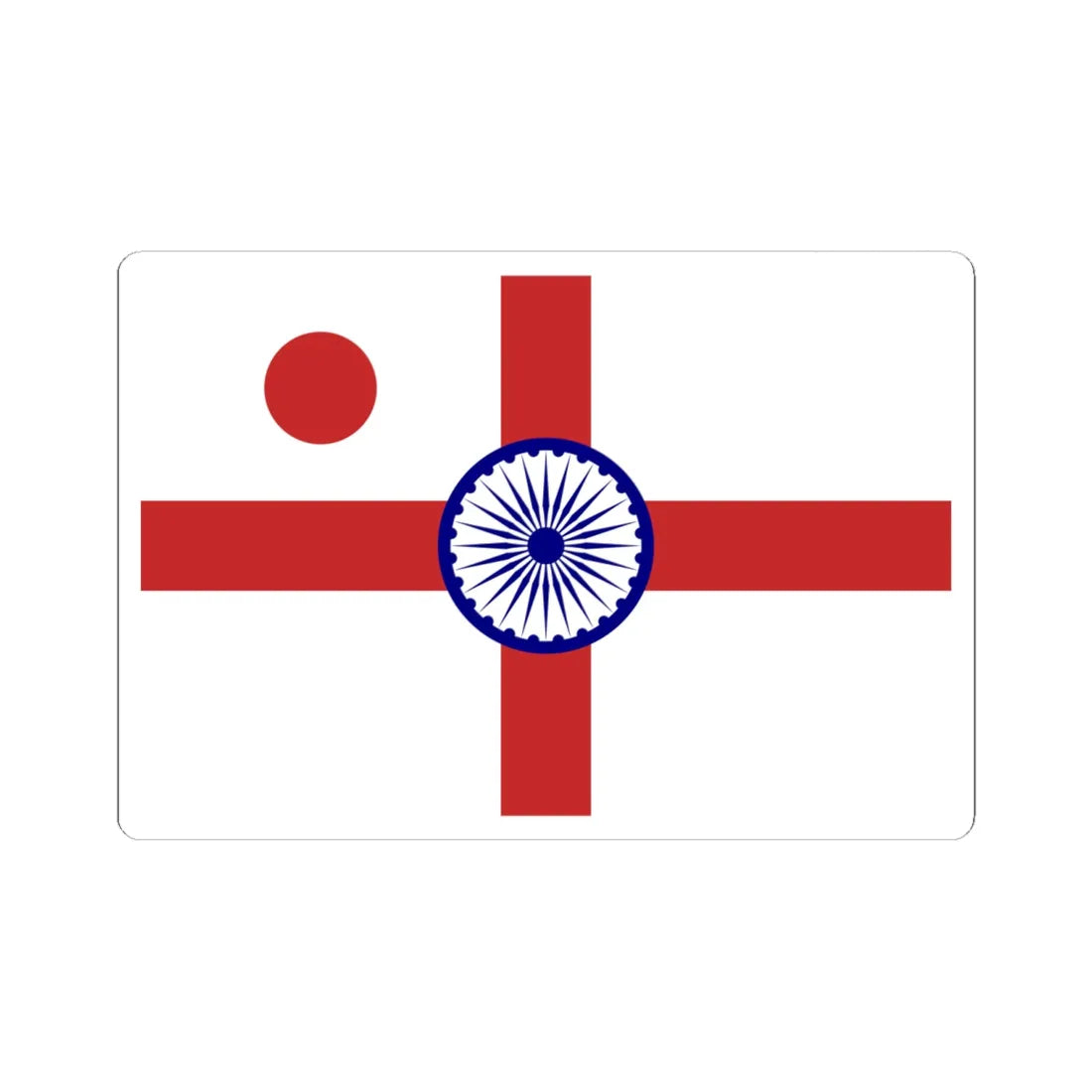 Vice Admiral of the Indian Navy rank flag (India) STICKER Vinyl Kiss-Cut Decal 6 Inch White - The Sticker Space