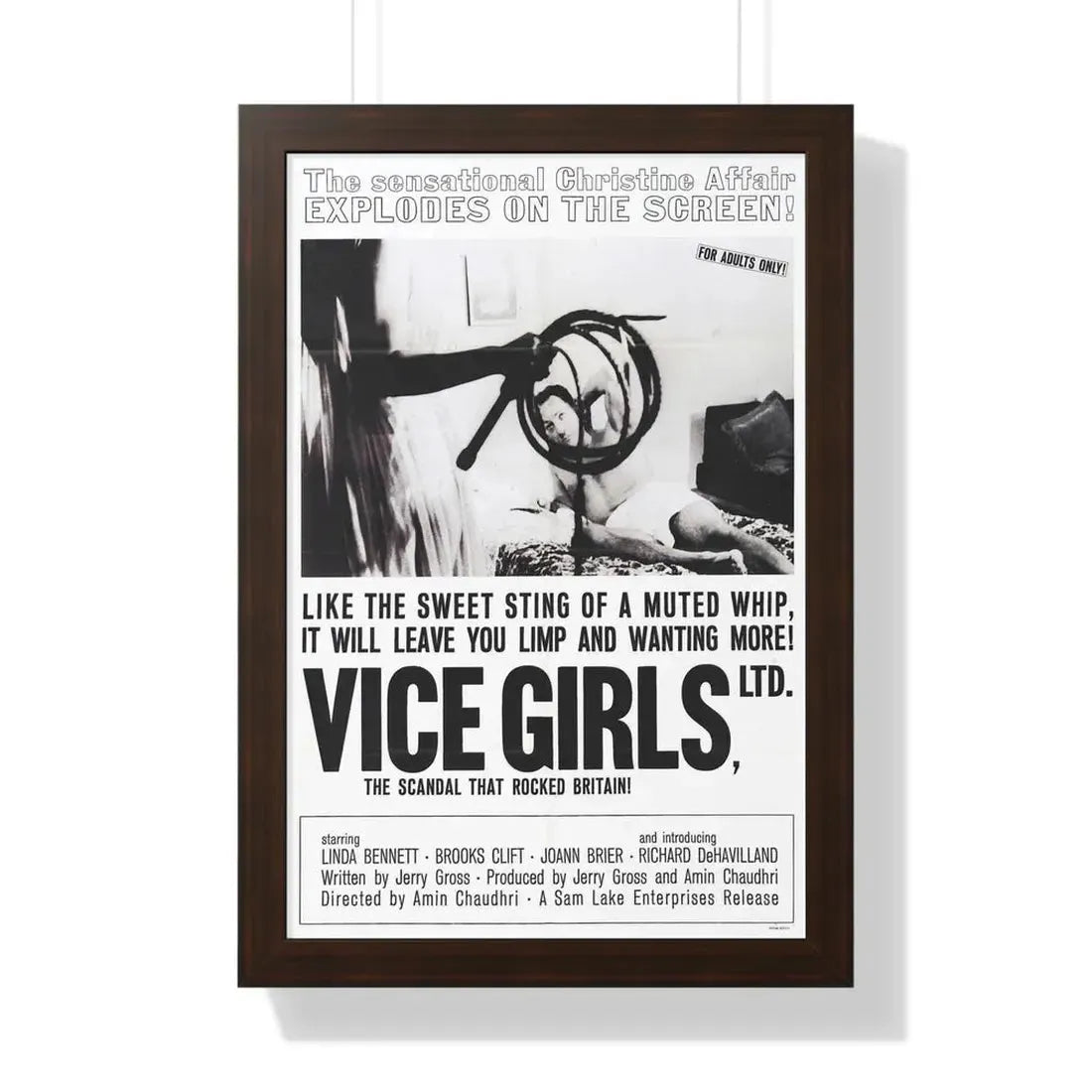 VICE GIRLS LTD 1964 - Framed Movie Poster 16″ x 24″ Walnut - The Sticker Space