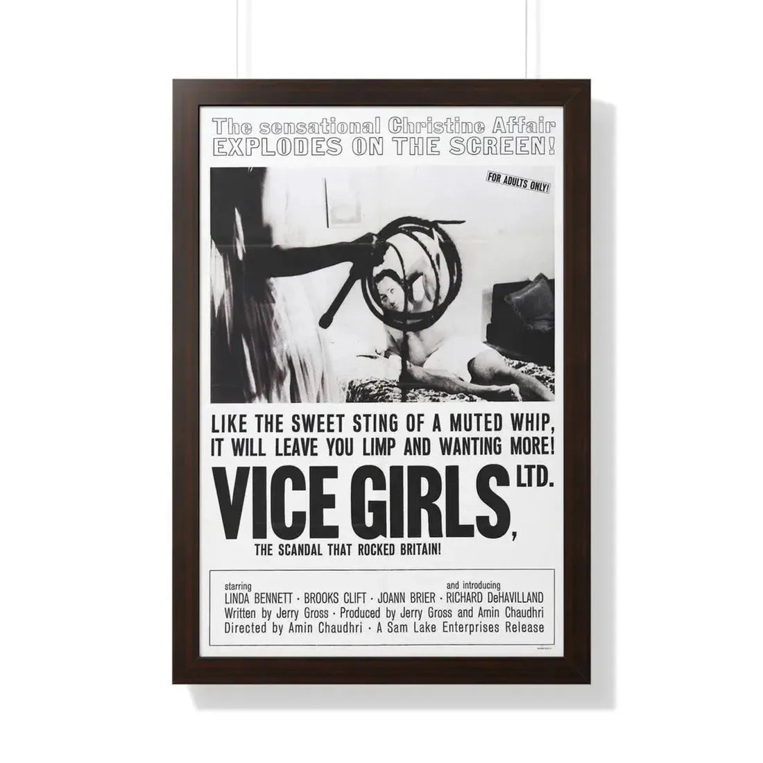 VICE GIRLS LTD 1964 - Framed Movie Poster 20" x 30" Walnut - The Sticker Space