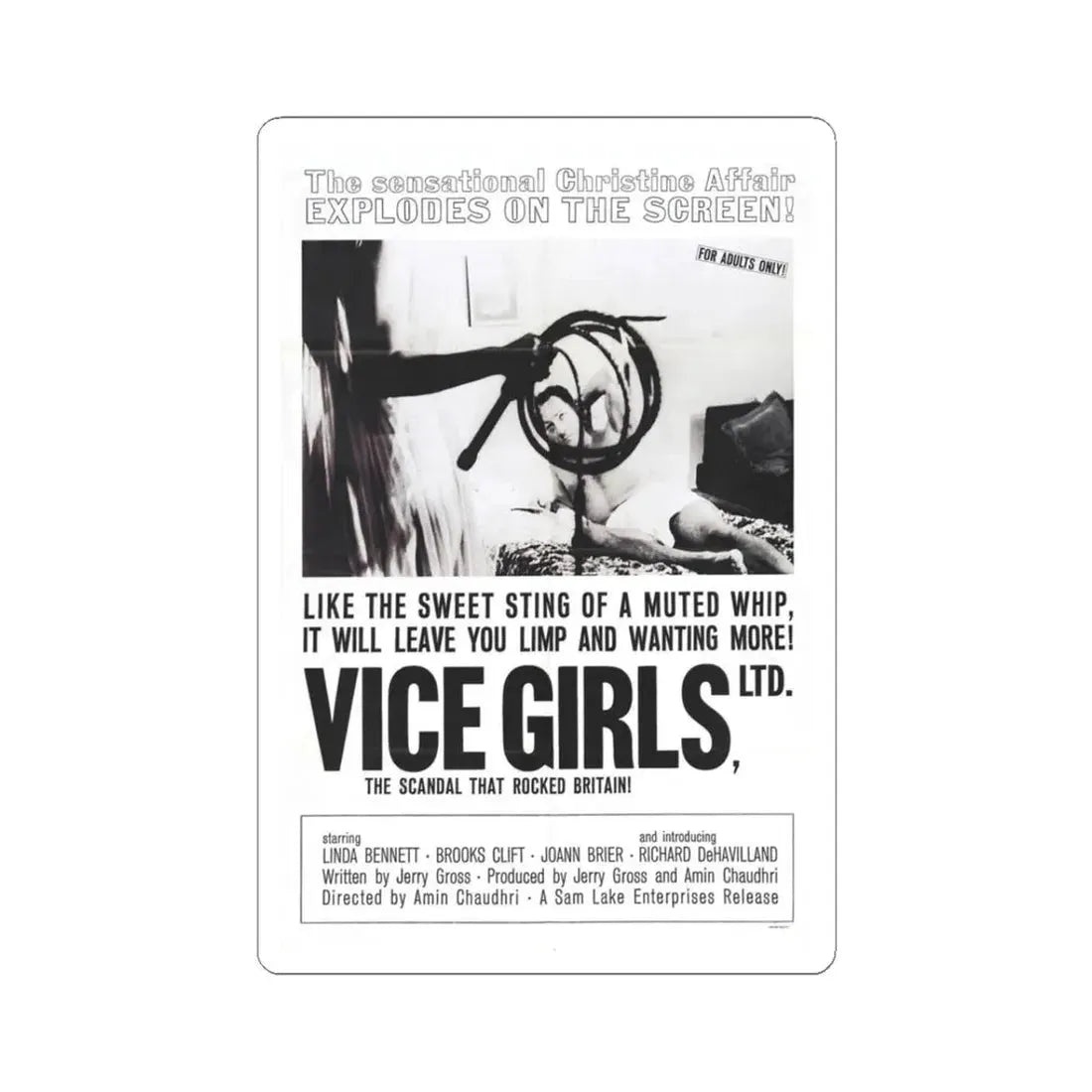 VICE GIRLS LTD 1964 Movie Poster - STICKER Vinyl Kiss-Cut Decal 3 Inch White - The Sticker Space