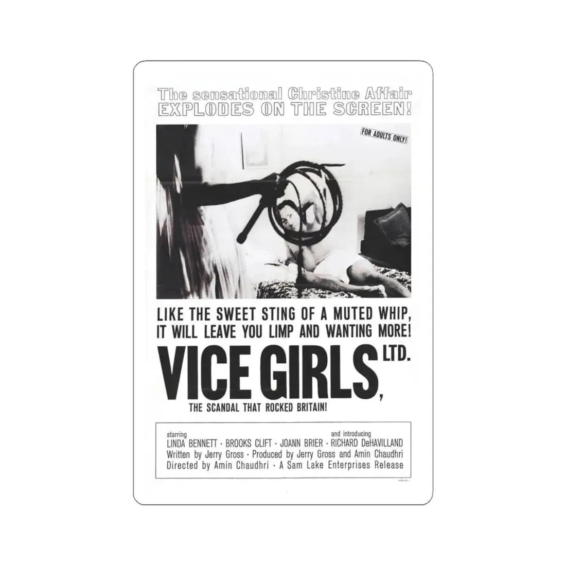 VICE GIRLS LTD 1964 Movie Poster - STICKER Vinyl Kiss-Cut Decal 6 Inch White - The Sticker Space