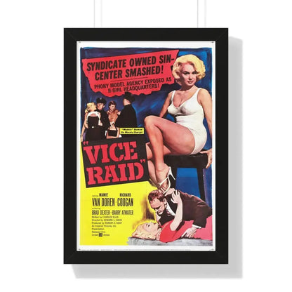 VICE RAID 1960 - Framed Movie Poster 16″ x 24″ Black - The Sticker Space