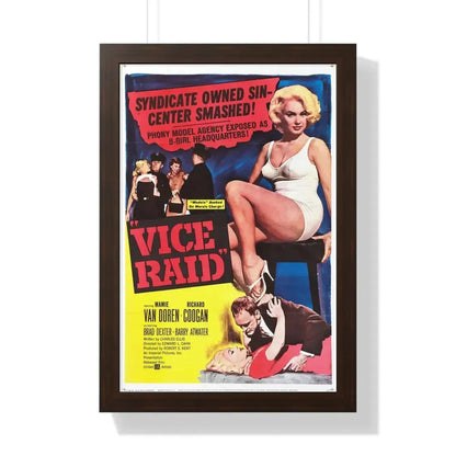 VICE RAID 1960 - Framed Movie Poster 16″ x 24″ Walnut - The Sticker Space