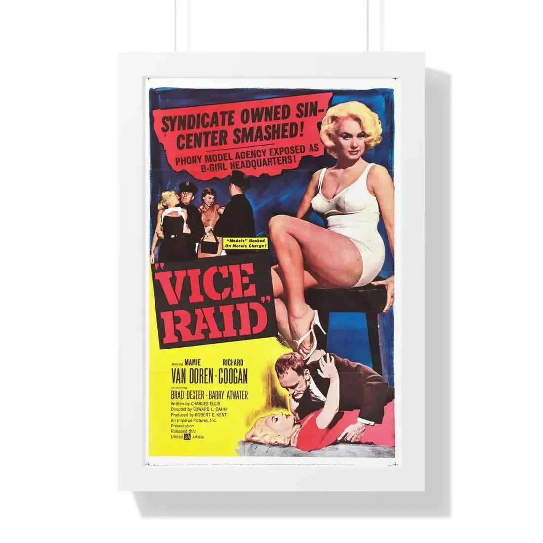 VICE RAID 1960 - Framed Movie Poster 16″ x 24″ White - The Sticker Space