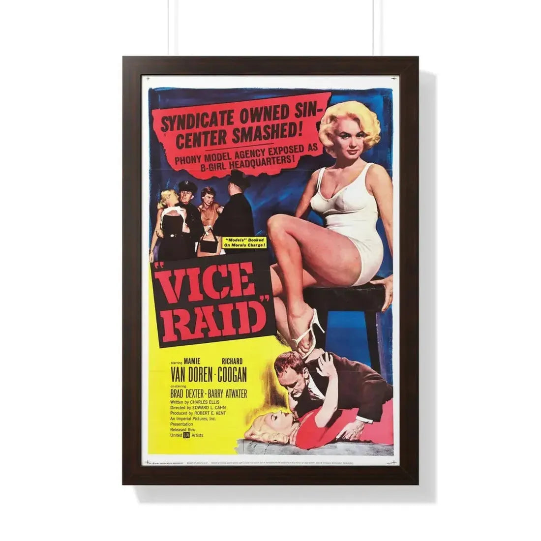 VICE RAID 1960 - Framed Movie Poster 20" x 30" Walnut - The Sticker Space