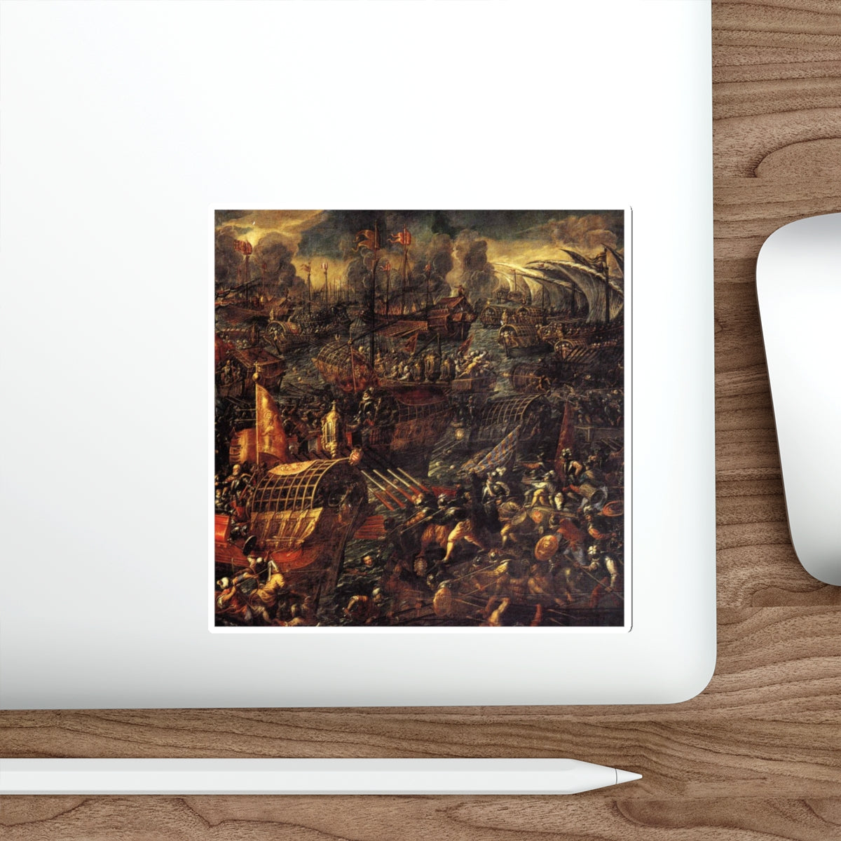 VICENTINO, Andrea - Battle of Lepanto (detail) (Artwork) STICKER Vinyl Die-Cut Decal-The Sticker Space