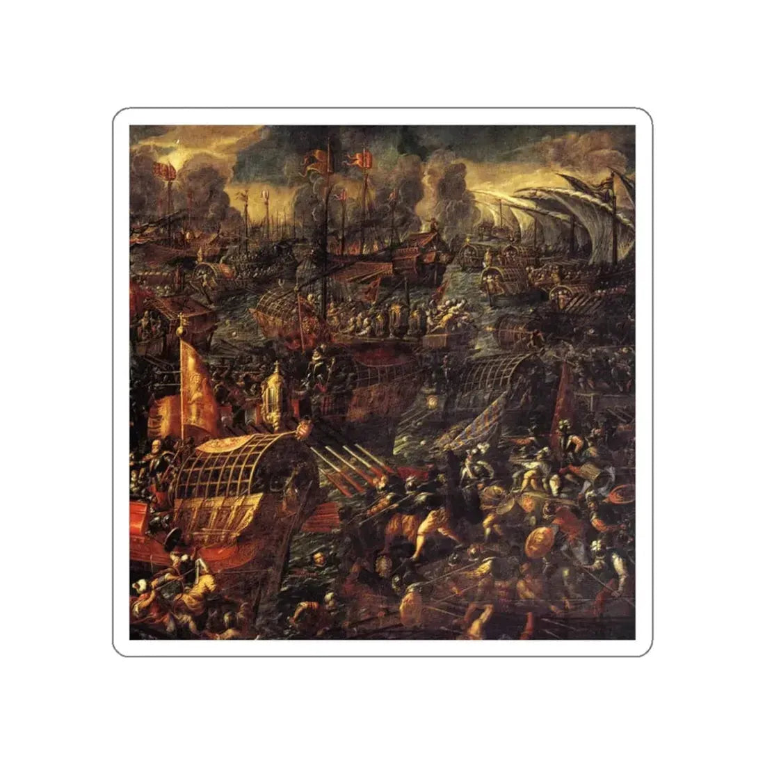 VICENTINO, Andrea - Battle of Lepanto (detail) (Artwork) STICKER Vinyl Die-Cut Decal White Die-Cut 3 Inch - The Sticker Space