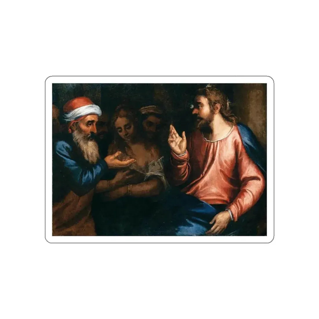 VICENTINO, Andrea - Christ and the Adulteress (Artwork) STICKER Vinyl Die-Cut Decal White Die-Cut 3 Inch - The Sticker Space