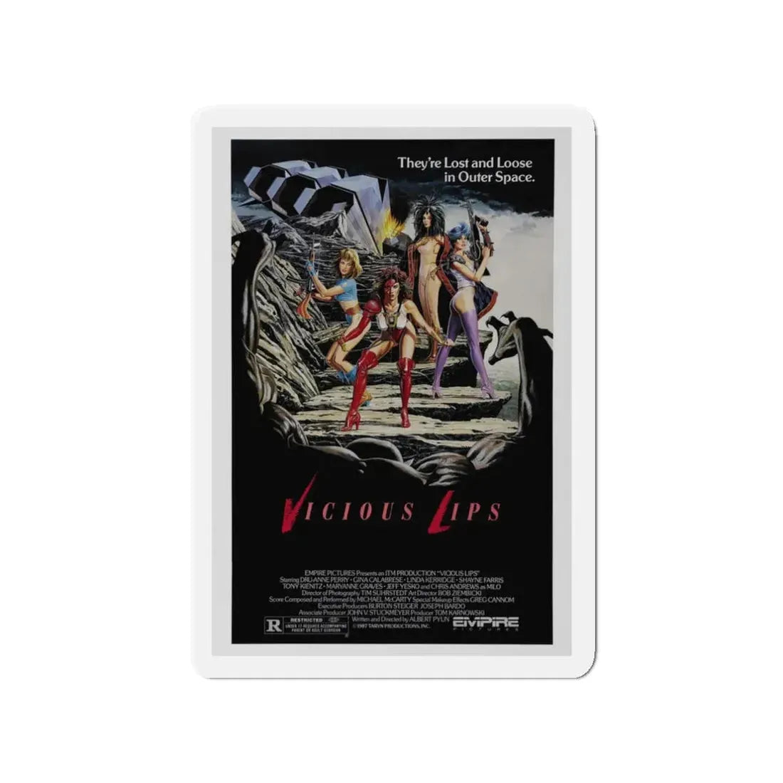 VICIOUS LIPS 1986 Movie Poster - Refrigerator Magnet 3 Inch Die-Cut - The Sticker Space