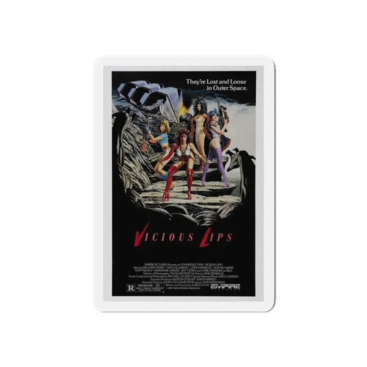 VICIOUS LIPS 1986 Movie Poster - Refrigerator Magnet 6 Inch Die-Cut - The Sticker Space