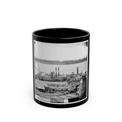 Vicksburg, Miss. Levee And Steamboats (U.S. Civil War) Black Coffee Mug-11oz-The Sticker Space