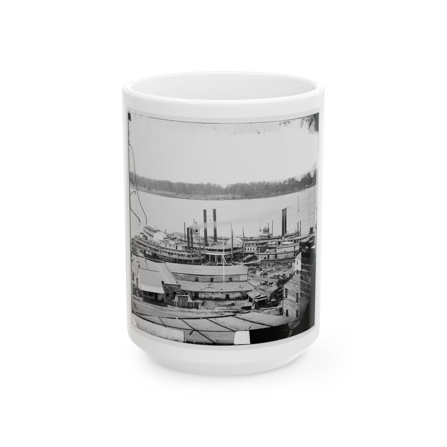 Vicksburg, Miss. Levee And Steamboats (U.S. Civil War) White Coffee Mug