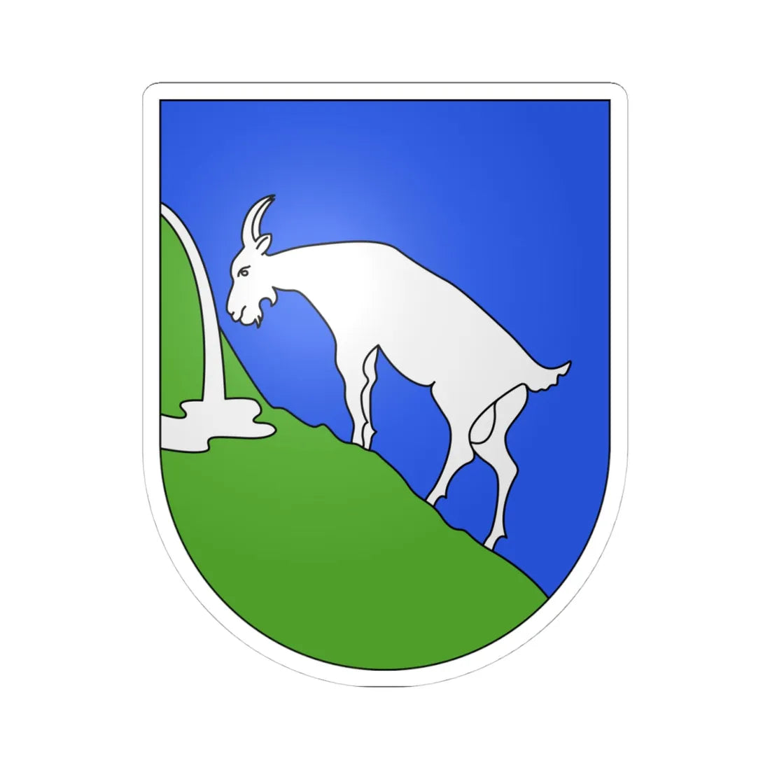 VicoMorcote-coat of arms (Switzerland) (Coat of Arms) STICKER Vinyl Kiss-Cut Decal 4 Inch White - The Sticker Space