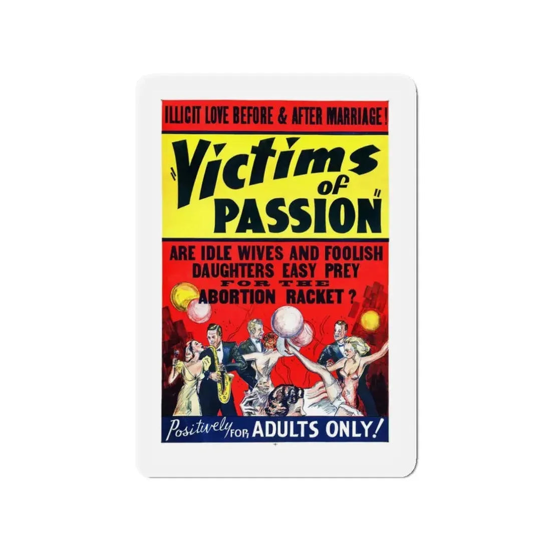 VICTIMS OF PASSION (RACE SUICIDE) 1938 Movie Poster - Refrigerator Magnet 3 Inch Die-Cut - The Sticker Space