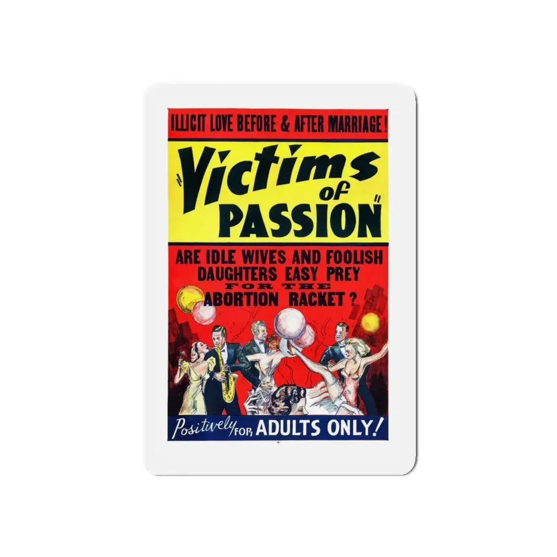 VICTIMS OF PASSION (RACE SUICIDE) 1938 Movie Poster - Refrigerator Magnet 5 Inch Die-Cut - The Sticker Space