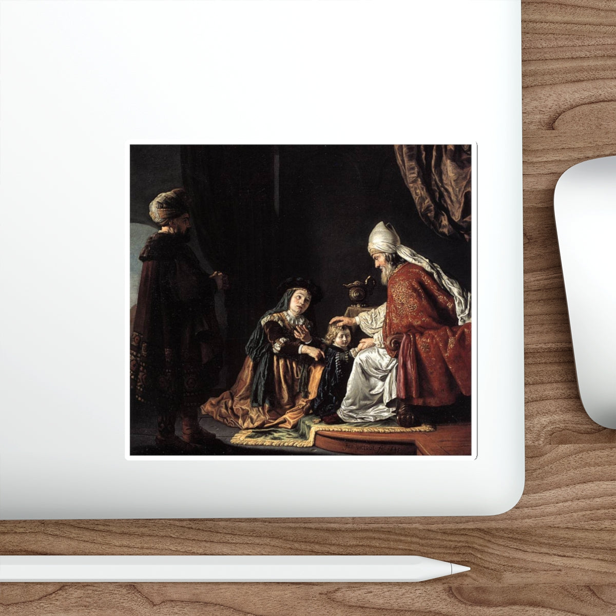 VICTORS, Jan - Hannah Giving Her Son Samuel to the Priest (Artwork) STICKER Vinyl Die-Cut Decal-The Sticker Space