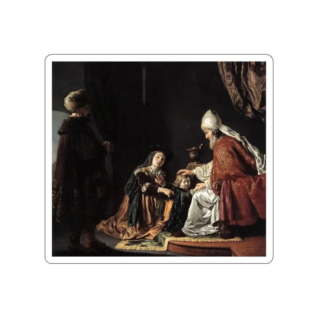 VICTORS, Jan - Hannah Giving Her Son Samuel to the Priest (Artwork) STICKER Vinyl Die-Cut Decal White Die-Cut 2 Inch - The Sticker Space