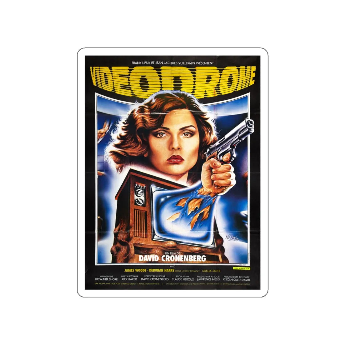 VIDEODROME (FRENCH) 1983 Movie Poster STICKER Vinyl Die-Cut Decal 4 Inch - The Sticker Space